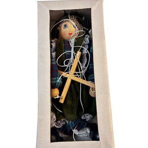 Handcarved Handpainted Marionette Doll Vintage Collectible New